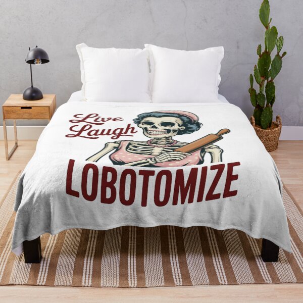 Item preview, Live Laugh Lobotomize Funny Dark Humor Retro Skeleton Anti Live Laugh Love T-Shirt designed and sold by SaltyBonesClub.