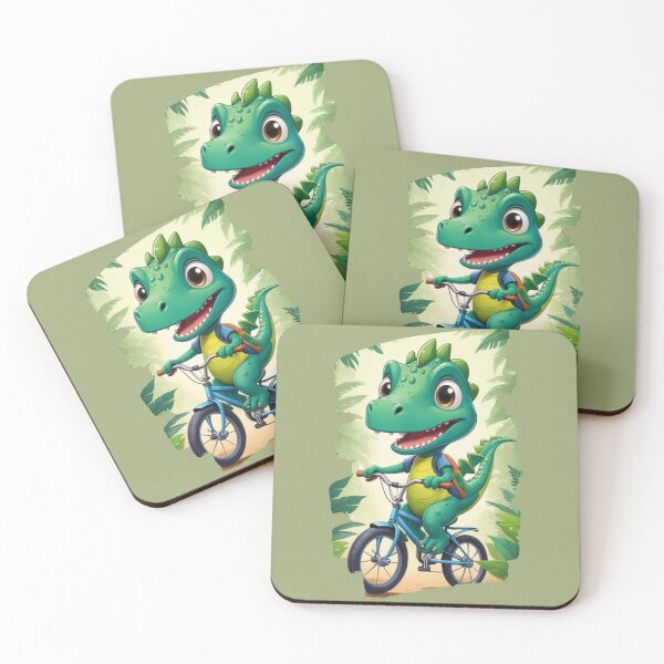 Item preview, Dino on bike designed and sold by KIDS-PRINTS.
