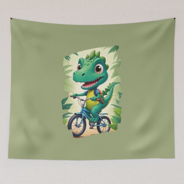 Item preview, Dino on bike designed and sold by KIDS-PRINTS.