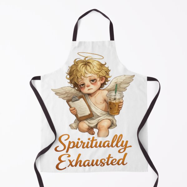Item preview, Spiritually Exhausted Angel with Coffee designed and sold by jgvisualarts.