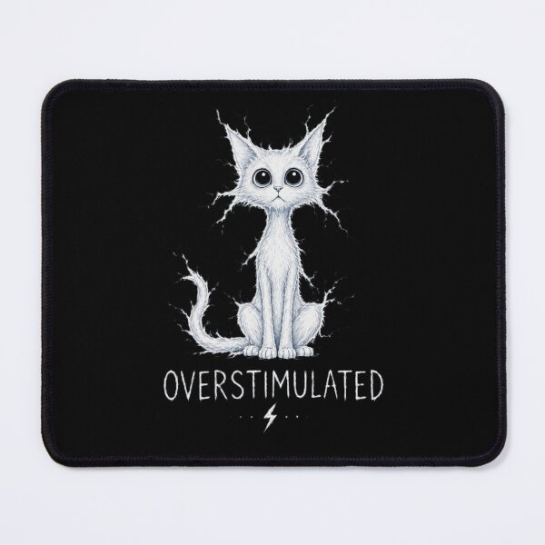 Item preview, Overstimulated Cat Anxiety Design – Cute Electric Kitty with Lightning Fur designed and sold by MixArtStudio77.