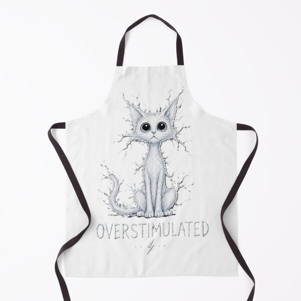 Item preview, Overstimulated Cat Anxiety Design – Cute Electric Kitty with Lightning Fur designed and sold by MixArtStudio77.