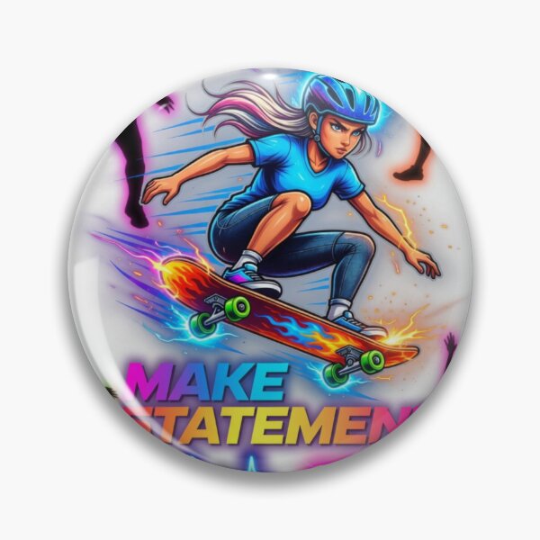 Item preview, Make Statement Neon Skateboard Girl designed and sold by ekemarket.