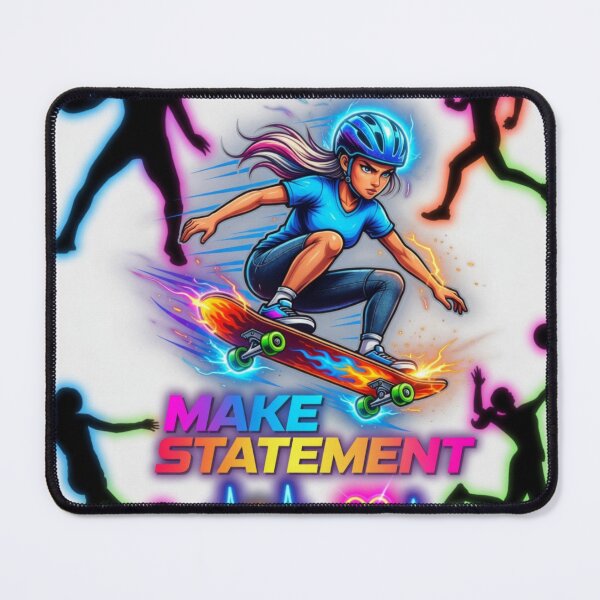 Item preview, Make Statement Neon Skateboard Girl designed and sold by ekemarket.