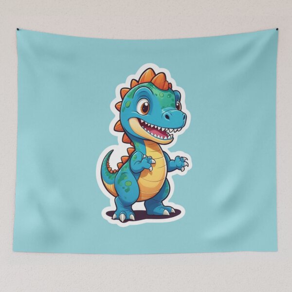 Item preview, cute blue dinosaur sticker designed and sold by KIDS-PRINTS.
