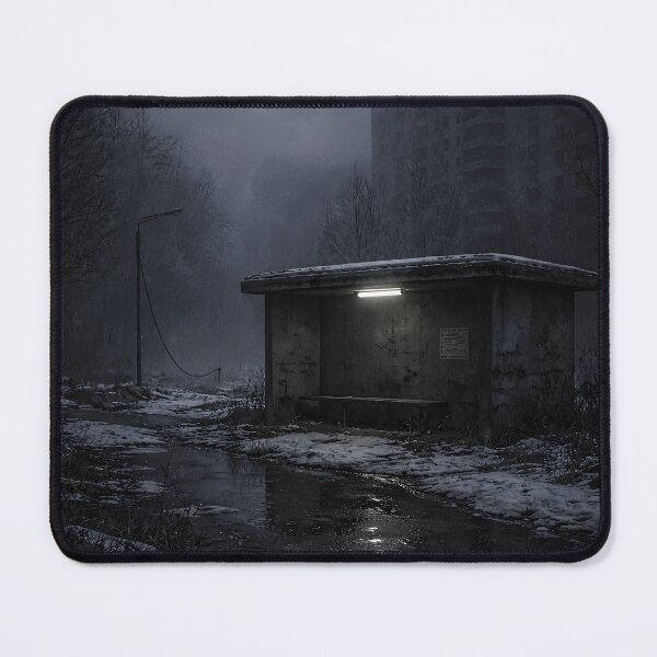 Item preview, Lonely Bus Stop in Winter Night – Melancholy 013 designed and sold by Capone-Gallery.