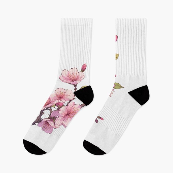 Item preview, Delicate Sakura Branch with Pink Blossoms Illustration designed and sold by Karolina’s Cozy Creations.