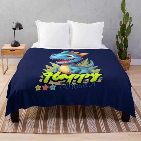 Item preview, happy blue dinosaur designed and sold by KIDS-PRINTS.