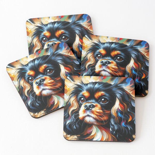 Item preview, Cavalier King Charles Spaniel Black and Tan Acrylic Art Style designed and sold by Puppy Puzzles Plus.