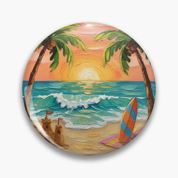 Item preview, Sunset Beach Colorful Palette Knife Art Playful Ocean Design designed and sold by GymTanLaundry.