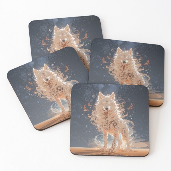 Item preview, Crystal Desert Wolf Spirit | Mystic Crystal Sand Wolf | Fantasy Tribal Glow Aesthetic Sticker designed and sold by inkfusionhub99.