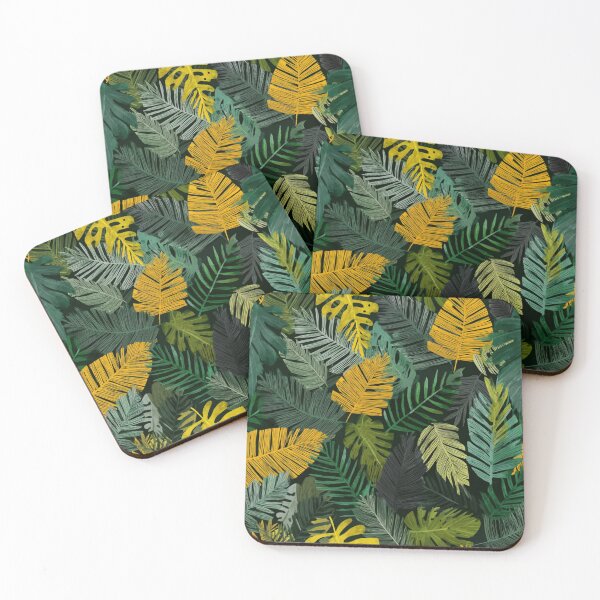 Item preview, Tropical Jungle Leaves Botanical Foliage Pattern designed and sold by NicolasGlowArt.
