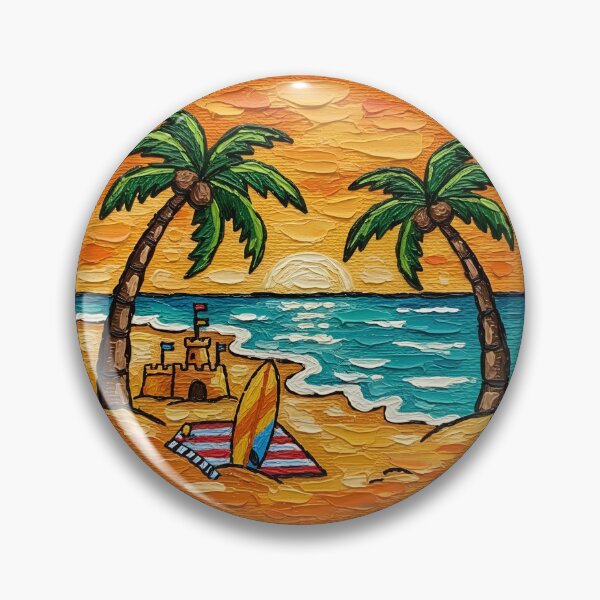Item preview, Sunset Beach Colorful Palette Knife Art Playful Ocean Design designed and sold by GymTanLaundry.