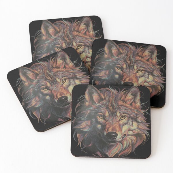 Item preview, Colorful Wolf Face designed and sold by Stick-Shop9.