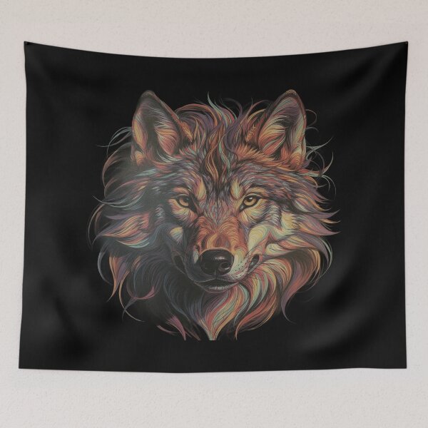 Item preview, Colorful Wolf Face designed and sold by Stick-Shop9.