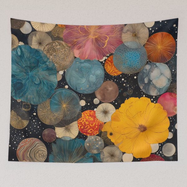 Item preview, Vibrant Celestial Garden Abstract Botanical Art designed and sold by LuminousFoundry.