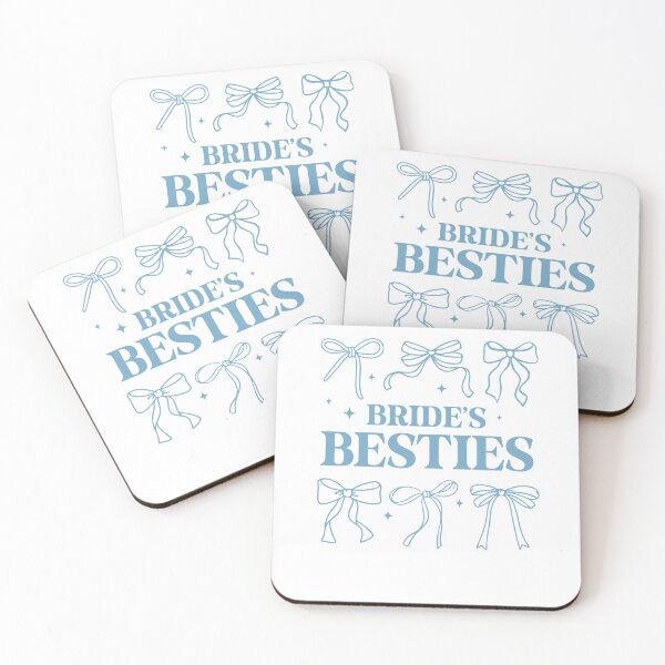 Item preview, Bride's Besties Blue Coquette Bows Bridesmaid Squad designed and sold by krystalRomanart.