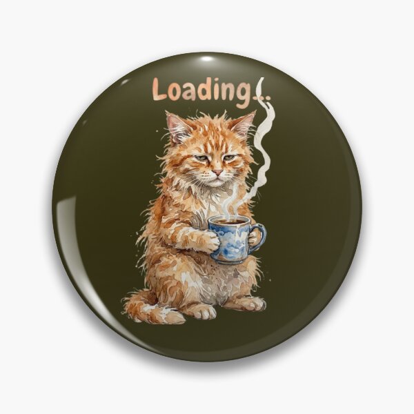 Item preview, Sleepy Cat Having Coffee to Wake up! designed and sold by TB-73.