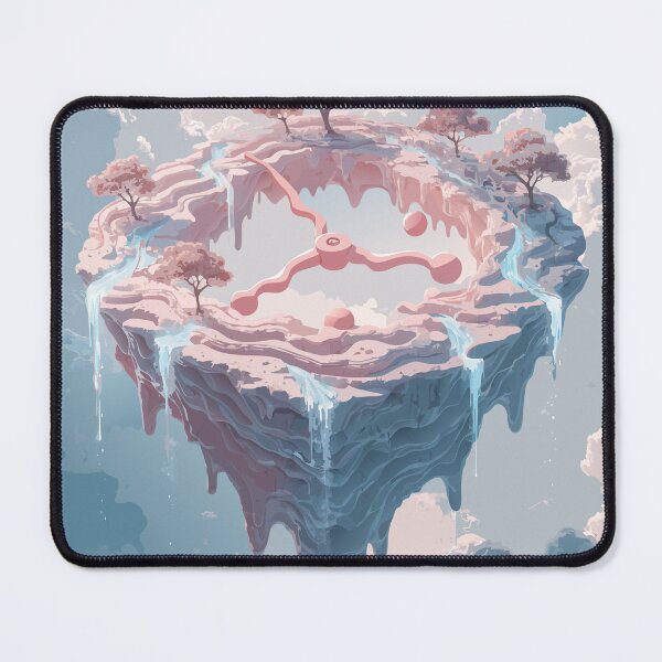 Item preview, Melting Clock Floating Island | Surreal Time Fantasy Landscape | Dreamy Aesthetic Sticker designed and sold by inkfusionhub99.