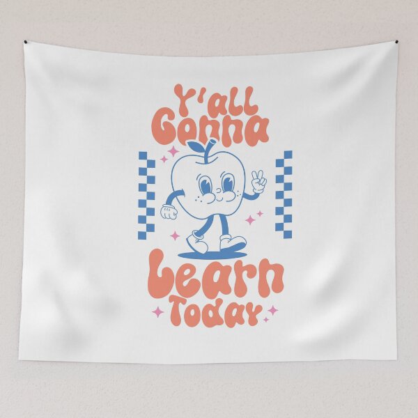 Item preview, Y'all Gonna Learn Today Retro Apple Mascot Character designed and sold by krystalRomanart.