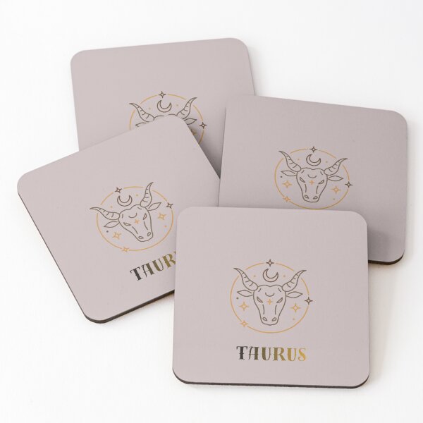 Item preview, Taurus Zodiac Sign Gold Minimalist Art - Celestial Bull designed and sold by SaturnStudioart.