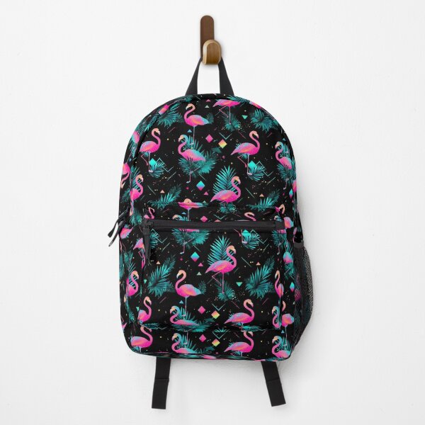 Item preview, Retro 80s and 90s aesthetic - Miami Neon Flamingo Pattern designed and sold by AeonAcademy.