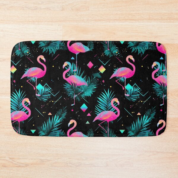 Item preview, Retro 80s and 90s aesthetic - Miami Neon Flamingo Pattern designed and sold by AeonAcademy.