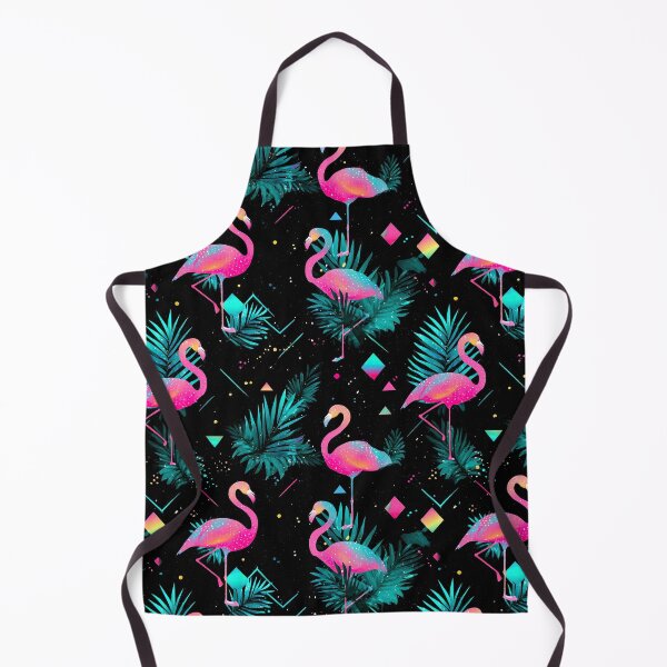 Item preview, Retro 80s and 90s aesthetic - Miami Neon Flamingo Pattern designed and sold by AeonAcademy.