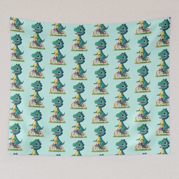 Item preview, little cycling dinosaur designed and sold by KIDS-PRINTS.