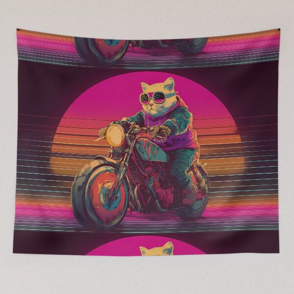 Item preview, Quirky Cat Adventures Two Wheels Humor Style designed and sold by ART ATTACK ZONE.