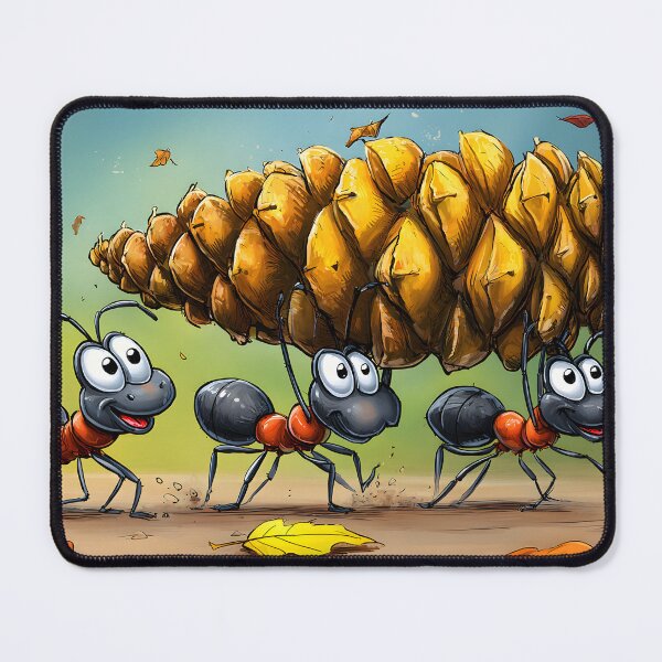 Item preview, Ants Carrying a Giant Pinecone in Fall Landscape designed and sold by Artessie.