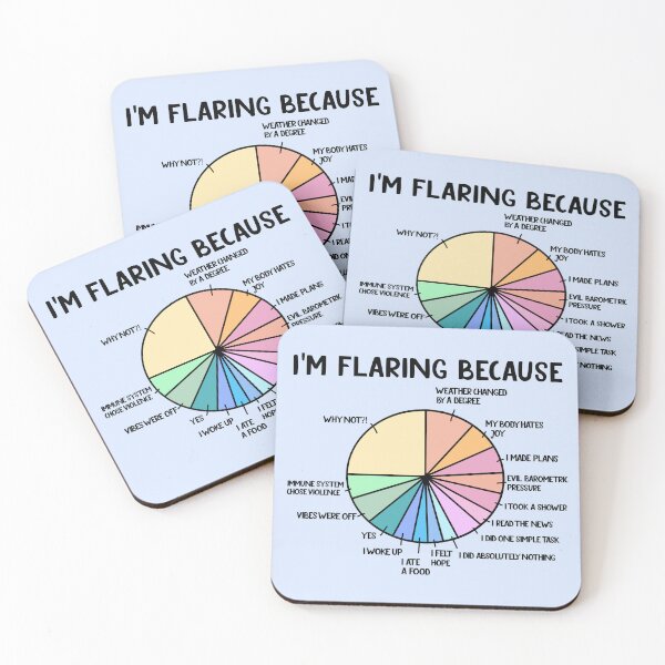 Item preview, I'm Flaring Because Funny Pie Chart T-shirts Tees Stickers Magnets Mugs Gifts Chronic Illness Autoimmune Lupus Flaring Up Flare Day designed and sold by ChronicillnessT.