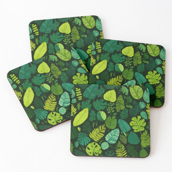 Item preview, Lush Green Tropical Leaves Botanical Jungle Pattern designed and sold by NicolasGlowArt.