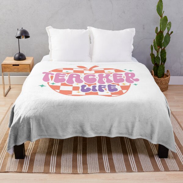 Item preview, Teacher Life Retro Pink Orange Checkerboard Apple designed and sold by krystalRomanart.