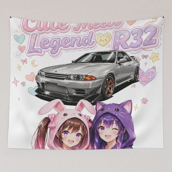 Item preview, Cute Meets Legend: R32 Skyline & Anime Girls | Akihabara Motors designed and sold by AKIHABARAMOTORS.
