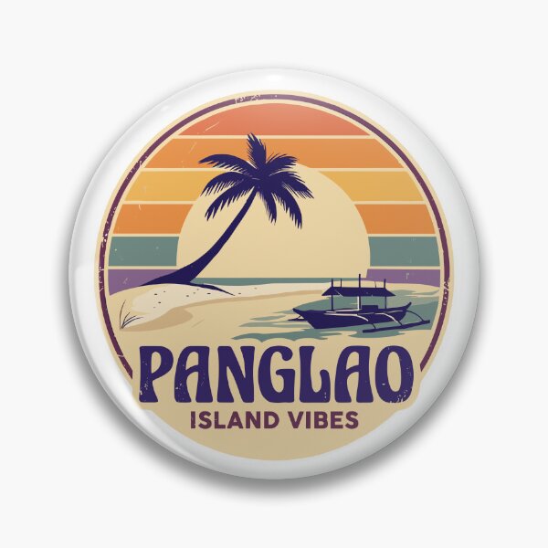 Item preview, Panglao - Island Palm Tree Sunset Retro Boating designed and sold by JessArty ⭐⭐⭐⭐⭐.