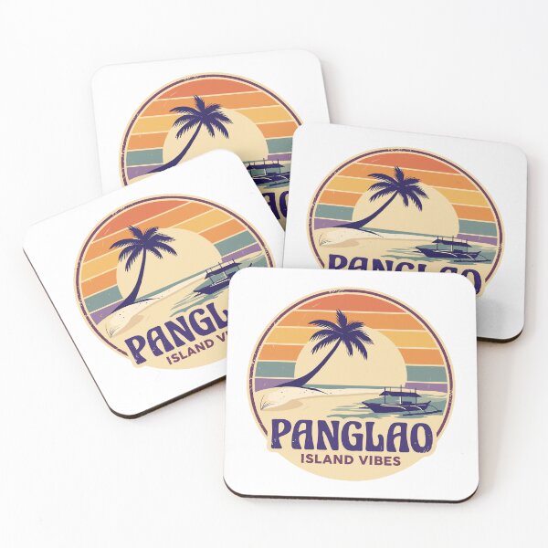 Item preview, Panglao - Island Palm Tree Sunset Retro Boating designed and sold by JessArty ⭐⭐⭐⭐⭐.