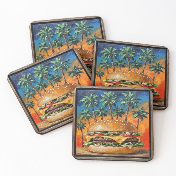Item preview, Double Double Cheeseburger Colorful Palette Knife Art designed and sold by GymTanLaundry.