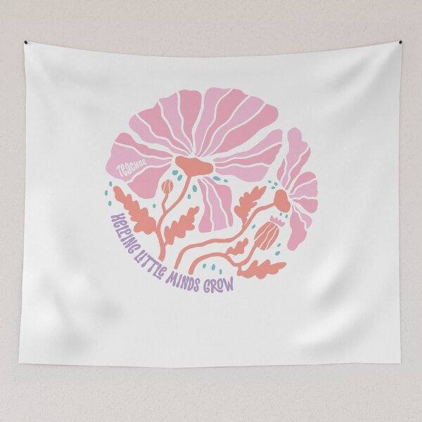Item preview, Teacher Helping Little Minds Grow Pink Poppy Flower designed and sold by krystalRomanart.