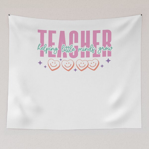 Item preview, Teacher Helping Little Minds Grow Heart Smile Hearts designed and sold by krystalRomanart.