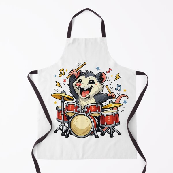 Item preview, Funny Opossum Playing Drums Shirt – Crazy Music Animal Drummer Design designed and sold by Clothes With Smiling Animals Walt Gral.