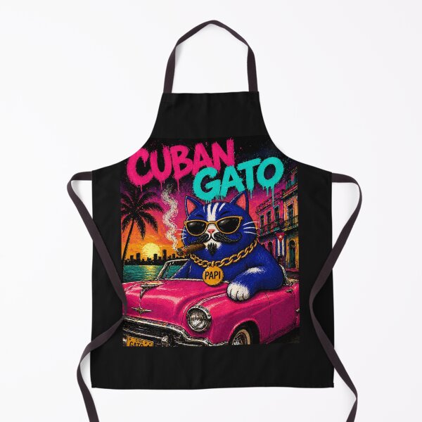 Item preview, Funny Cuban Gato Papi in Pink Convertible / Cat designed and sold by ZunZunArt.