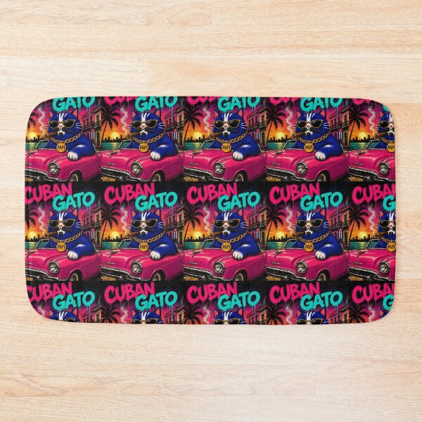 Item preview, Funny Cuban Gato Papi in Pink Convertible / Cat designed and sold by ZunZunArt.