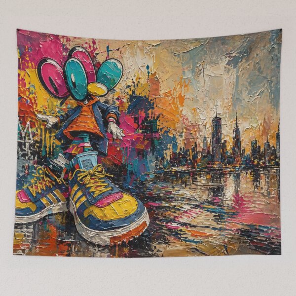 Item preview, Street Art Mouse Character Graffiti Cityscape designed and sold by RawEdgeStudios.