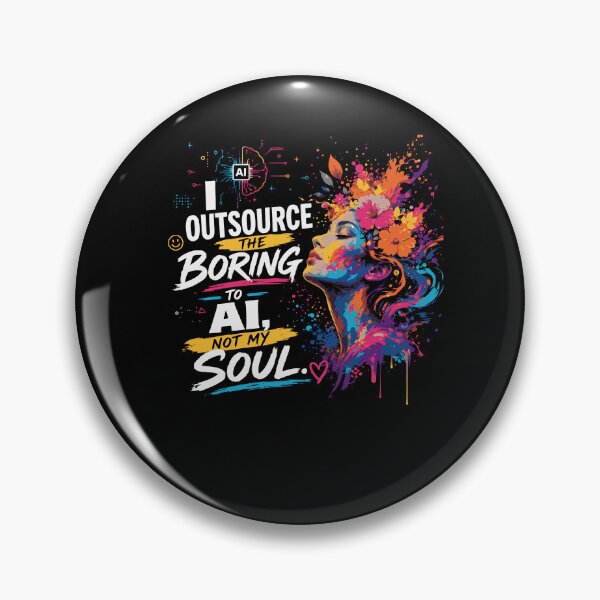 Item preview, I Outsource the Boring to AI, Not My Soul – Soft AI‑Awareness Design designed and sold by FreshPixelArt.