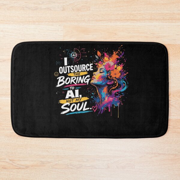 Item preview, I Outsource the Boring to AI, Not My Soul – Soft AI‑Awareness Design designed and sold by FreshPixelArt.