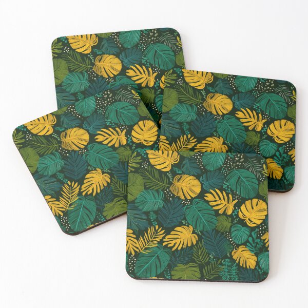 Item preview, Vibrant Tropical Leaves Botanical Jungle Pattern designed and sold by NicolasGlowArt.