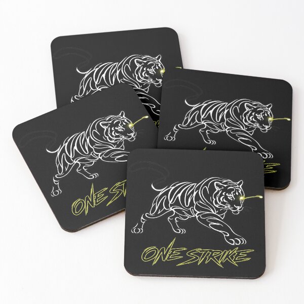 Item preview, Neon Tiger Line Art One Strike T-Shirt designed and sold by etuvibes.