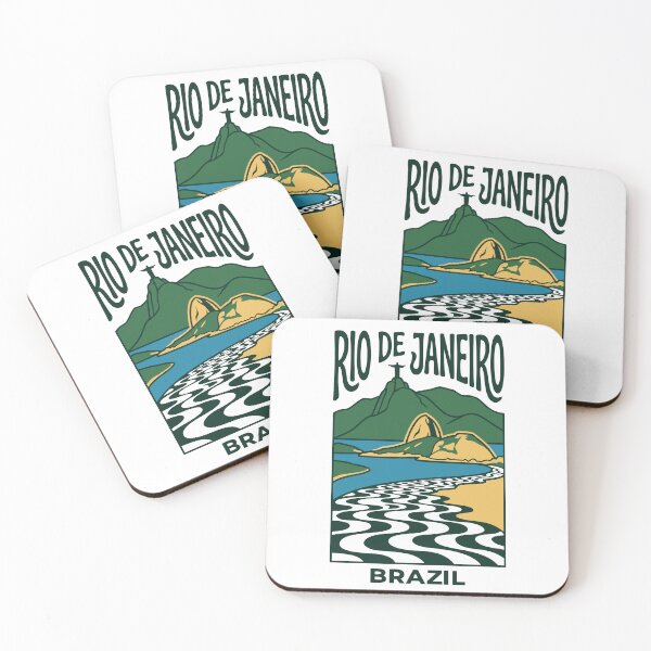 Item preview, RIO DE JANEIRO | CORCOVADO & COPACABANA LANDSCAPE VECTOR ART designed and sold by Hamza Mrizak.