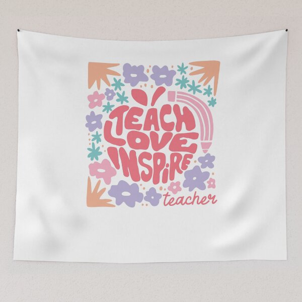 Item preview, Teach Love Inspire Retro Apple Floral Teacher Appreciation designed and sold by krystalRomanart.